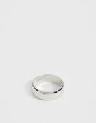 Asos Design Thick Band Ring In Silver Tone - Silver