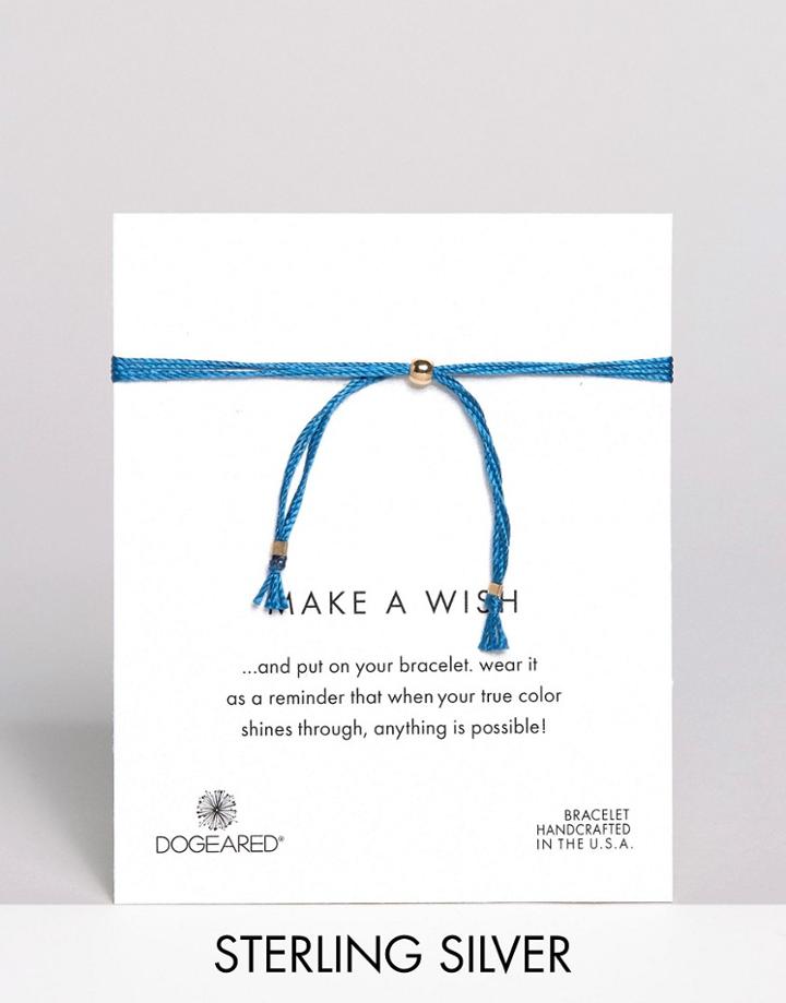 Dogeared Make A Wish Multi Strand Blue Silk Adjustable Bracelet - Blue