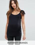 New Look Maternity Mesh Sleeve Top - Black