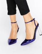 Asos Paolo Pointed Clear Heels - Blue