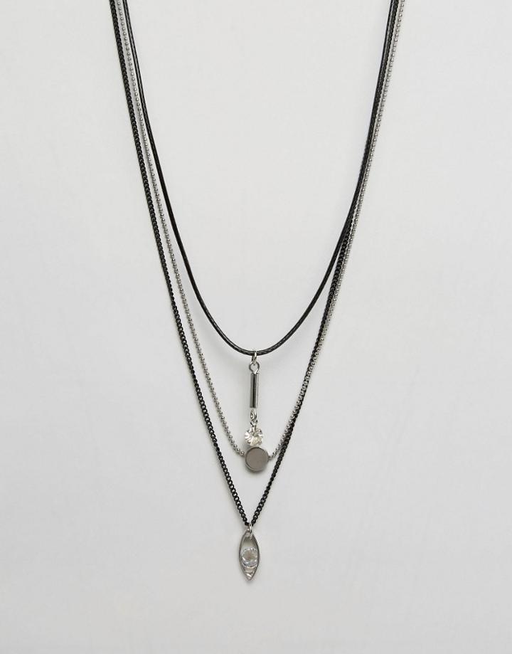 Ashiana Multi Layered Beaded Necklace - Black