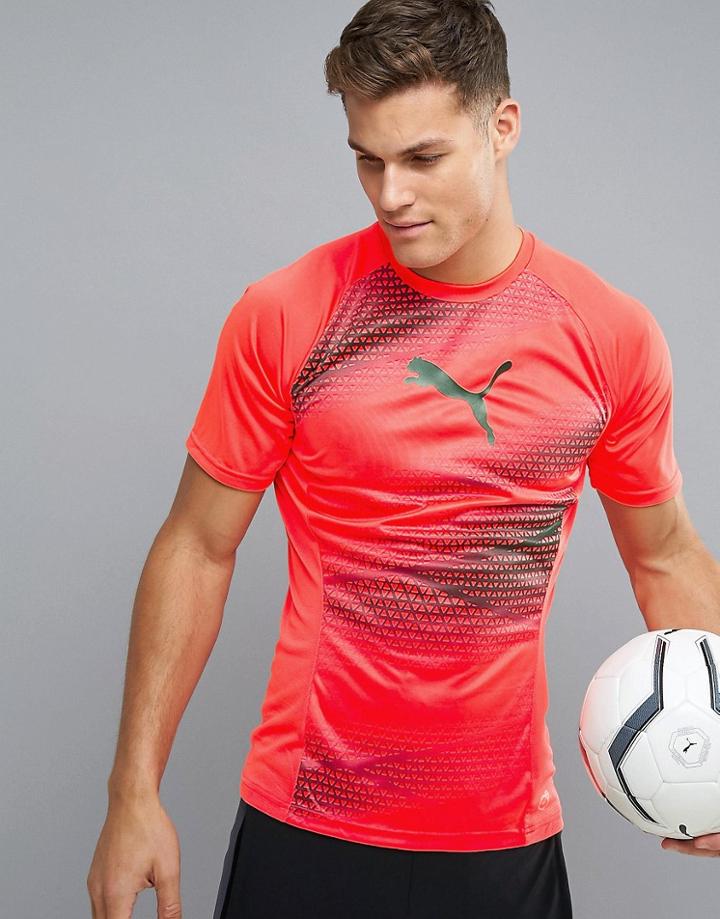 Puma Football Evotrg Training Graphic T-shirt In Orange 65533506 - Orange