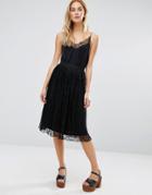 Fashion Union Lace Midi Skirt - Black