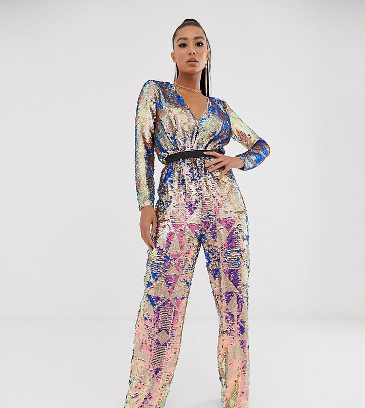 Tfnc Wide Leg Pants In Multi Sequin