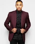 Rogues Of London Blazer In Skinny Fit - Red