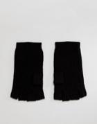 Allsaints Abel Fingerless Gloves In Merino Wool Blend - Black