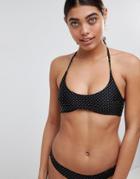 Pistol Panties Enya Gold Polka Dot Bikini Set With Skimpy Cut Bottoms - Black