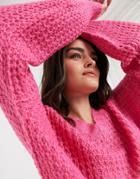 Ax Paris Chunky Chenille Sweater In Pink