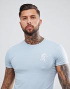Gym King Muscle T-shirt In Blue With Logo - Blue