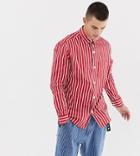 Noak Striped Shirt In Red With Long Sleeves - Red