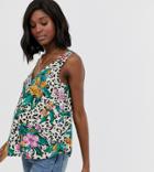 Asos Design Maternity Button Through Cami In Print-multi