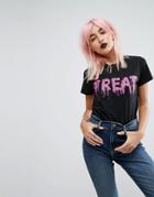 Asos Halloween T-shirt With Trick Or Treat Print - Black