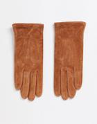 Barney's Originals Real Suede Gloves In Tan