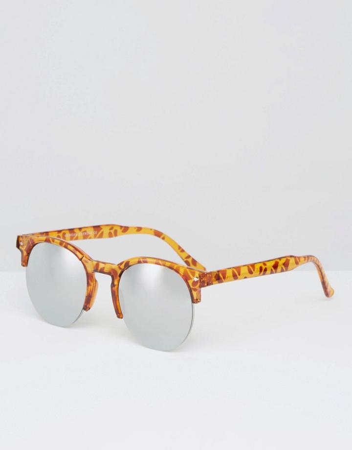 7x Tortoise Half Frame Sunglasses - Brown Tort