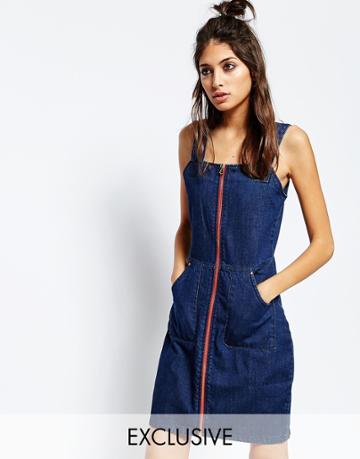 See You Never Zip Through A-line Dress - Blue