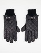 Paul Costelloe Leather Quilted Driving Gloves In Black