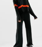 Collusion Knitted Pants With Chewed Hem - Black