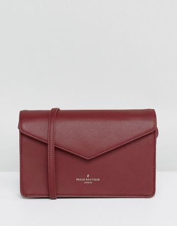 Pauls Boutique Oxblood Structued Envelope Cross Body Bag - Red