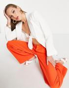Extro & Vert Tie Waist Blazer In Off White