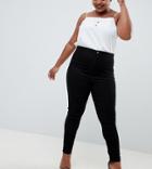 Asos Design Curve Rivington High Waisted Cord Jegging In Black