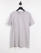 New Look Longline T-shirt In Gray