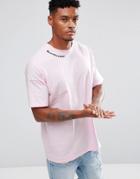 Asos Oversized T-shirt With Heartbreak Embroidery - Pink