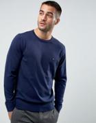 Tommy Hilfiger Sweater Plaited Cotton Silk In Blue - Blue