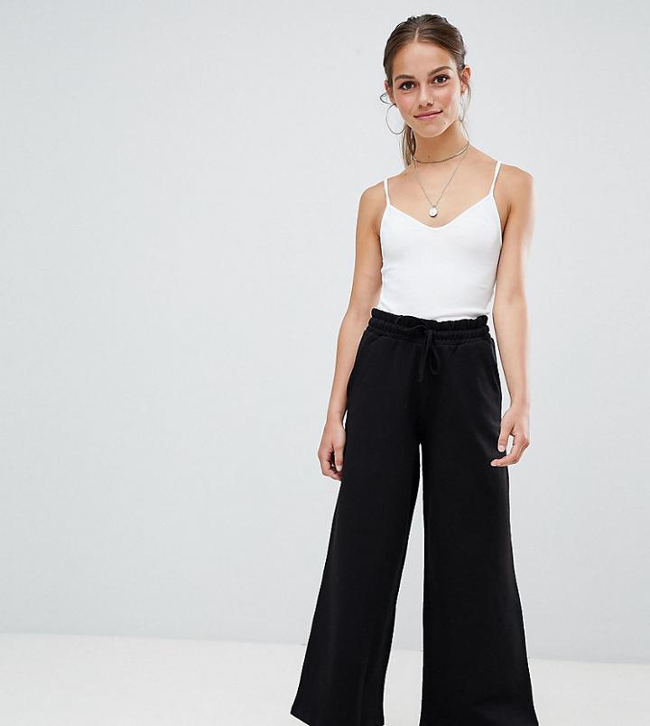 Asos Design Petite Basic Wide Leg Joggers - Black