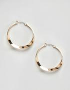 Asos Design Gentle Twist Hoop Earrings - Gold
