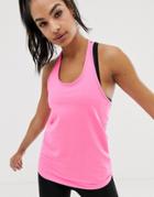 Asos 4505 Cami Tank Top In Loose Fit With Back Detail-pink