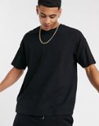 New Look Oversize Textured T-shirt In Black