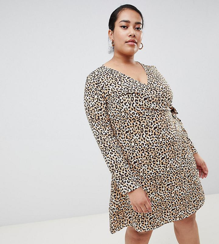 Junarose Animal Print Mini Wrap Dress-multi