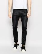 Cheap Monday Jeans Tight Stretch Skinny Fit Coated Black - Coated Black
