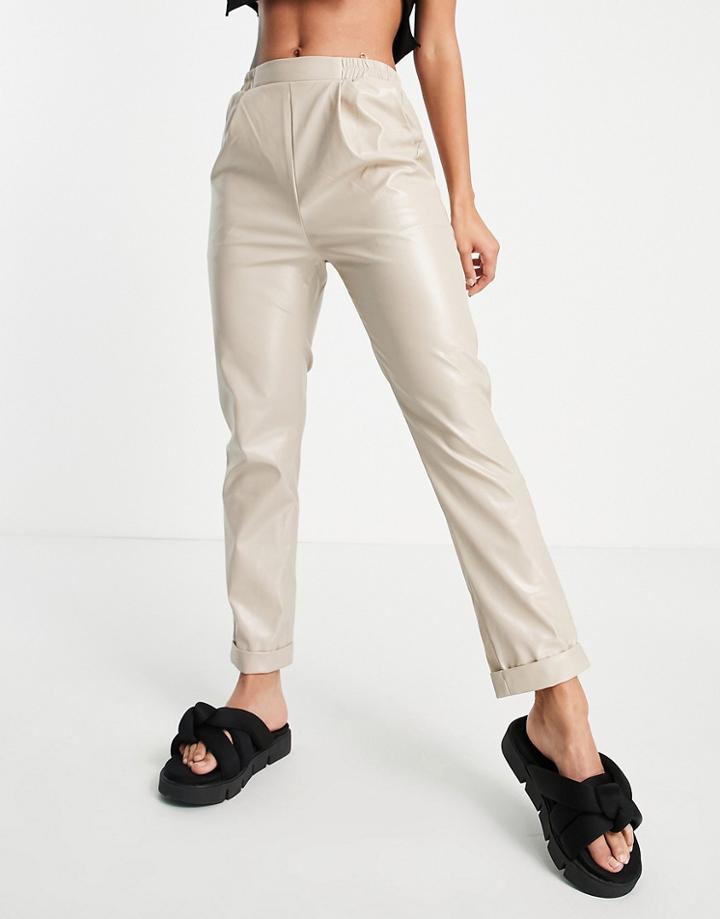 Naanaa Pu Sweatpants In Stone-neutral