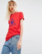 Le Coq Sportif T-shirt With Large Logo - Red