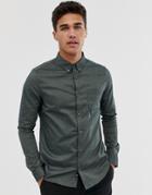 Burton Menswear Skinny Fit Oxford Shirt In Olive - Green