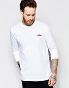 Penfield Long Sleeved T-shirt With Mountain Logo In White Exclusive - Eve White