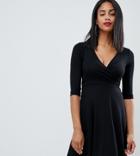 Asos Design Maternity Nursing Mini Wrap Dress - Black