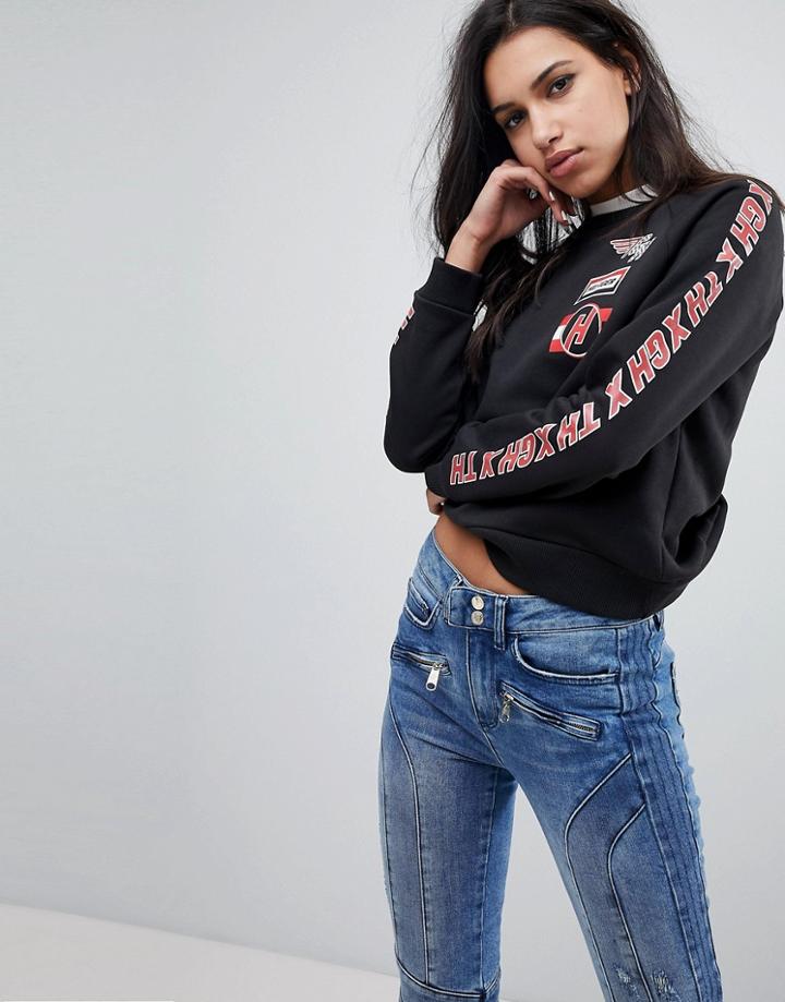 Gigi Hadid Patch Logo Sweat - Black