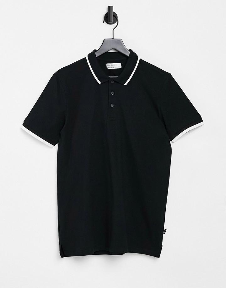 Bershka Polo Shirt In Black