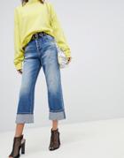 Miss Sixty Highwaisted Straight Leg Jean With Turn Up - Blue