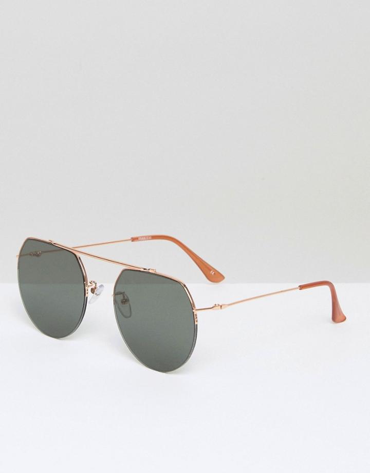 Asos High Bar Aviator Sunglasses - Gold