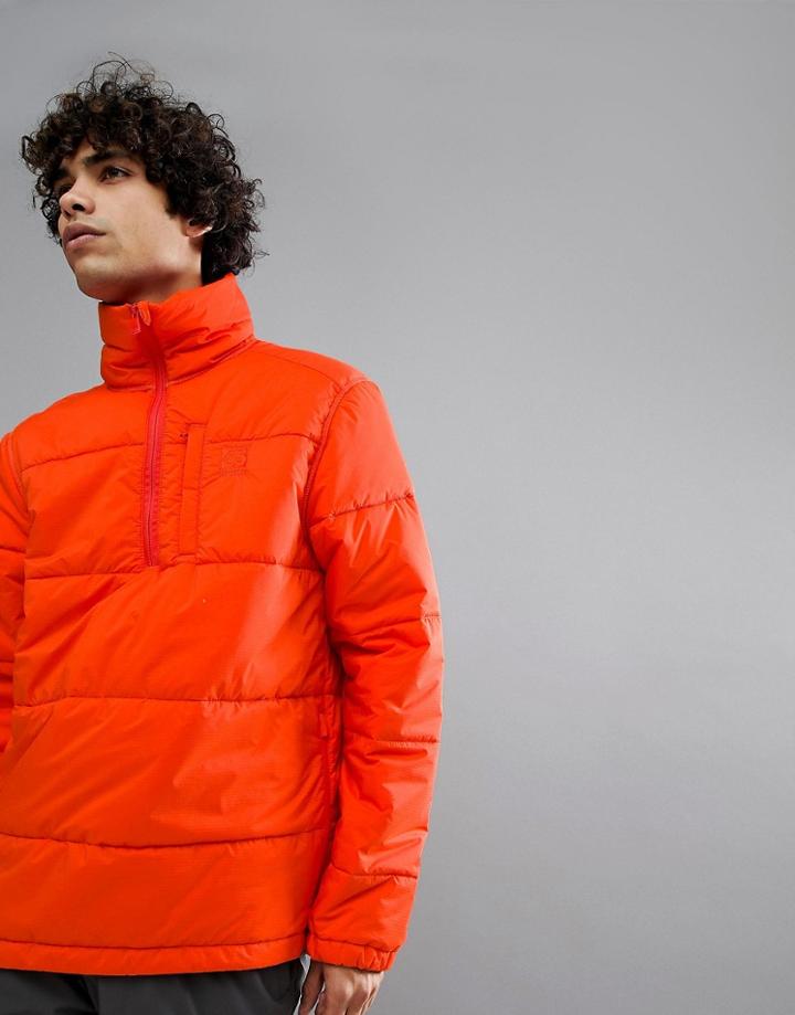 66 North Holar Primaloft High Collar Insulation Anorak In Orange - Orange