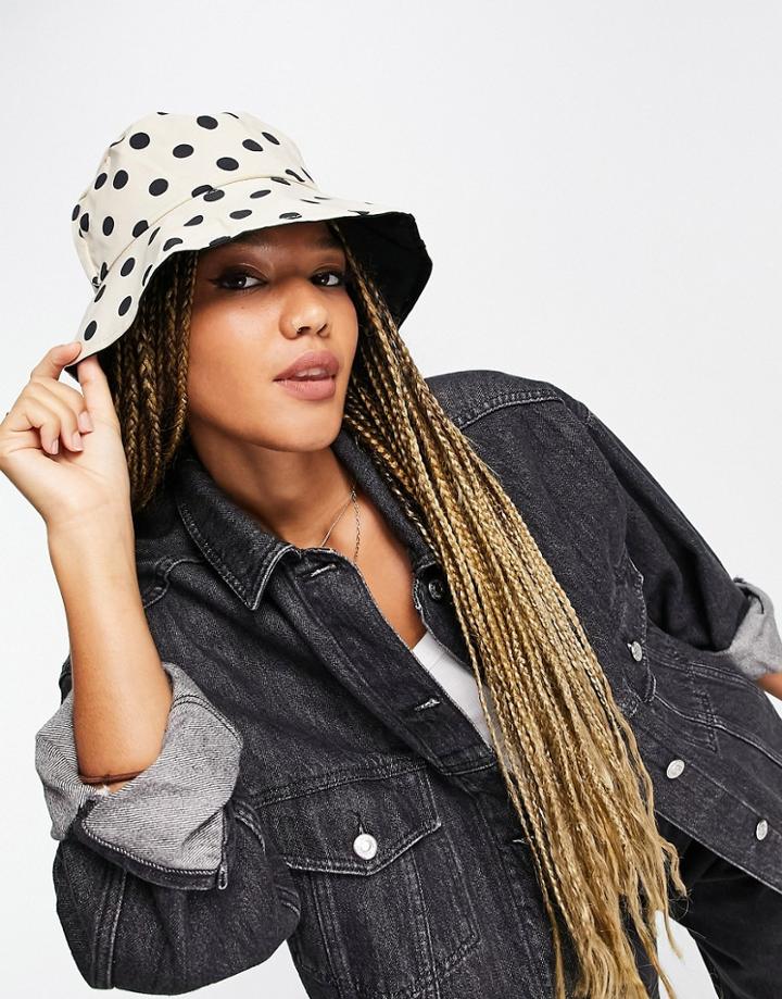 Glamorous Reversible Bucket Hat In Polka Dot-neutral