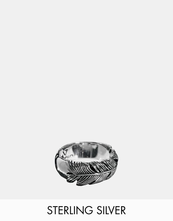 Seven London Feather Ring In Sterling Silver - Silver