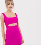 New Look Cut Out Dress In Neon Pink