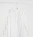 Asos Design Maternity Long Sleeve Boyfriend Shirt In Cotton In White