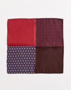 Asos Design 4 Way Pocket Square In Burgundy-red