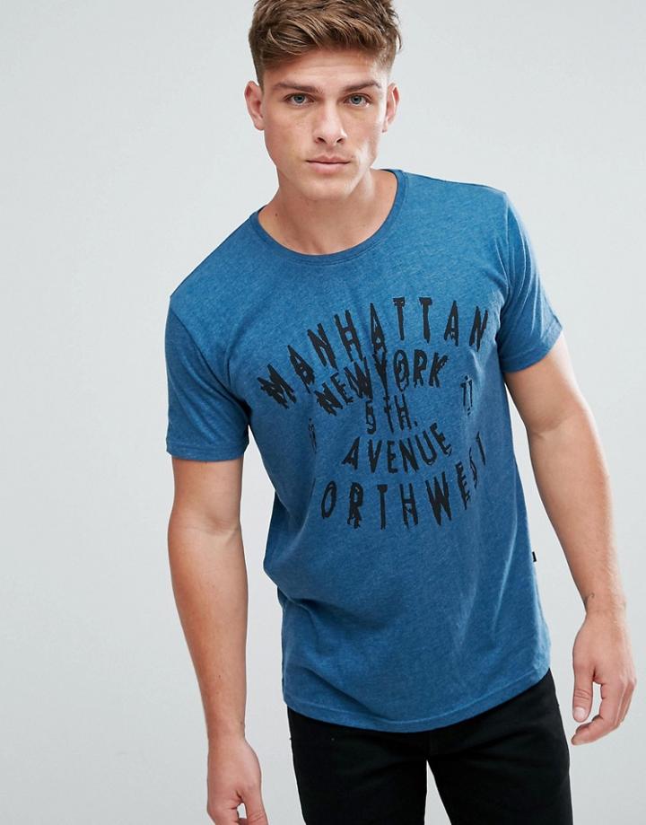 Solid T-shirt In Print - Blue