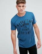 Solid T-shirt In Print - Blue